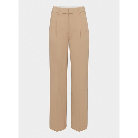 NEW WILFRED Effortless Pants Crop Gold Camel Tan Brown Wide Leg ARITZIA 2 - Picture 5 of 12
